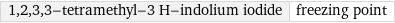 1, 2, 3, 3-tetramethyl-3 H-indolium iodide | freezing point