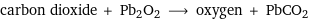 carbon dioxide + Pb2O2 ⟶ oxygen + PbCO2