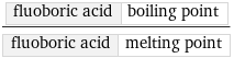 fluoboric acid | boiling point/fluoboric acid | melting point