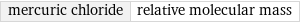 mercuric chloride | relative molecular mass