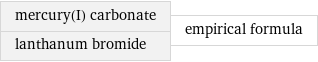 mercury(I) carbonate lanthanum bromide | empirical formula