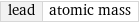 lead | atomic mass