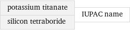 potassium titanate silicon tetraboride | IUPAC name