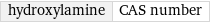 hydroxylamine | CAS number