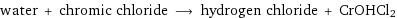 water + chromic chloride ⟶ hydrogen chloride + CrOHCl2