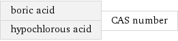 boric acid hypochlorous acid | CAS number