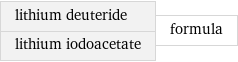 lithium deuteride lithium iodoacetate | formula