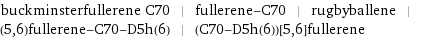 buckminsterfullerene C70 | fullerene-C70 | rugbyballene | (5, 6)fullerene-C70-D5h(6) | (C70-D5h(6))[5, 6]fullerene