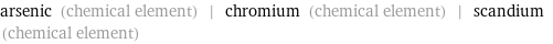 arsenic (chemical element) | chromium (chemical element) | scandium (chemical element)