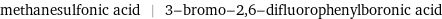 methanesulfonic acid | 3-bromo-2, 6-difluorophenylboronic acid