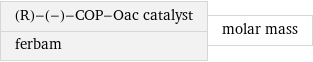 (R)-(-)-COP-Oac catalyst ferbam | molar mass