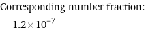 Corresponding number fraction:  | 1.2×10^-7