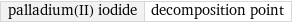 palladium(II) iodide | decomposition point