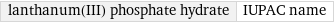 lanthanum(III) phosphate hydrate | IUPAC name