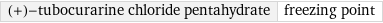 (+)-tubocurarine chloride pentahydrate | freezing point