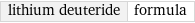 lithium deuteride | formula