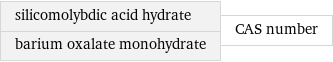 silicomolybdic acid hydrate barium oxalate monohydrate | CAS number