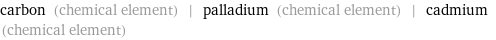 carbon (chemical element) | palladium (chemical element) | cadmium (chemical element)