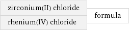 zirconium(II) chloride rhenium(IV) chloride | formula