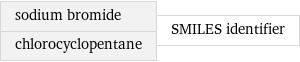 sodium bromide chlorocyclopentane | SMILES identifier
