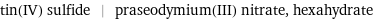 tin(IV) sulfide | praseodymium(III) nitrate, hexahydrate