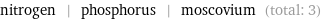 nitrogen | phosphorus | moscovium (total: 3)