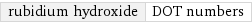 rubidium hydroxide | DOT numbers