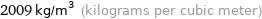 2009 kg/m^3 (kilograms per cubic meter)