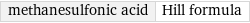 methanesulfonic acid | Hill formula