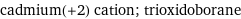 cadmium(+2) cation; trioxidoborane