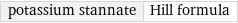 potassium stannate | Hill formula