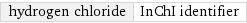 hydrogen chloride | InChI identifier