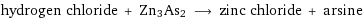 hydrogen chloride + Zn3As2 ⟶ zinc chloride + arsine