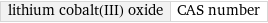 lithium cobalt(III) oxide | CAS number