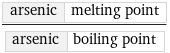 arsenic | melting point/arsenic | boiling point