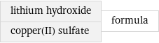 lithium hydroxide copper(II) sulfate | formula