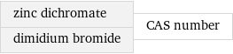 zinc dichromate dimidium bromide | CAS number