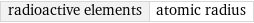 radioactive elements | atomic radius