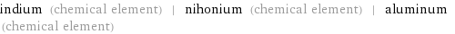 indium (chemical element) | nihonium (chemical element) | aluminum (chemical element)