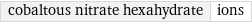 cobaltous nitrate hexahydrate | ions