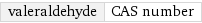 valeraldehyde | CAS number