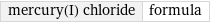 mercury(I) chloride | formula