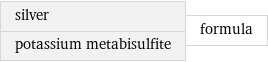 silver potassium metabisulfite | formula