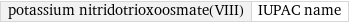 potassium nitridotrioxoosmate(VIII) | IUPAC name