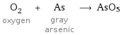 O_2 oxygen + As gray arsenic ⟶ AsO5