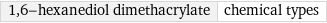 1, 6-hexanediol dimethacrylate | chemical types