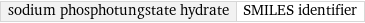 sodium phosphotungstate hydrate | SMILES identifier