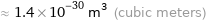 ≈ 1.4×10^-30 m^3 (cubic meters)