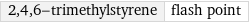 2, 4, 6-trimethylstyrene | flash point