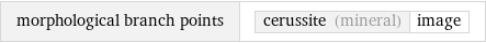 morphological branch points | cerussite (mineral) | image